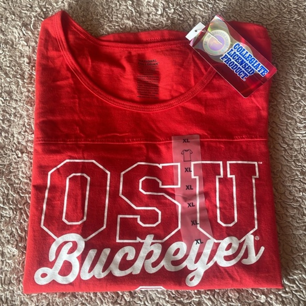 🌸NWT NATIONAL COLLEGIAN Girls OSU Buckeyes short sleeved shirt - size XL